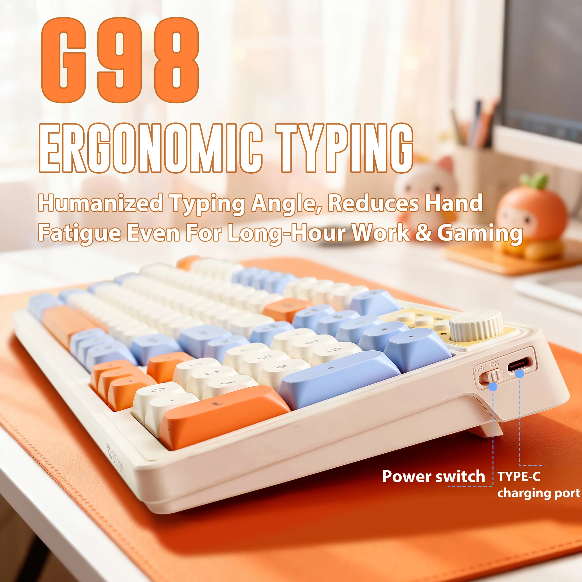 Retro Macaron Dual-Mode Keyboa - Gaming Keyboard Blue Switches recensie en prijs