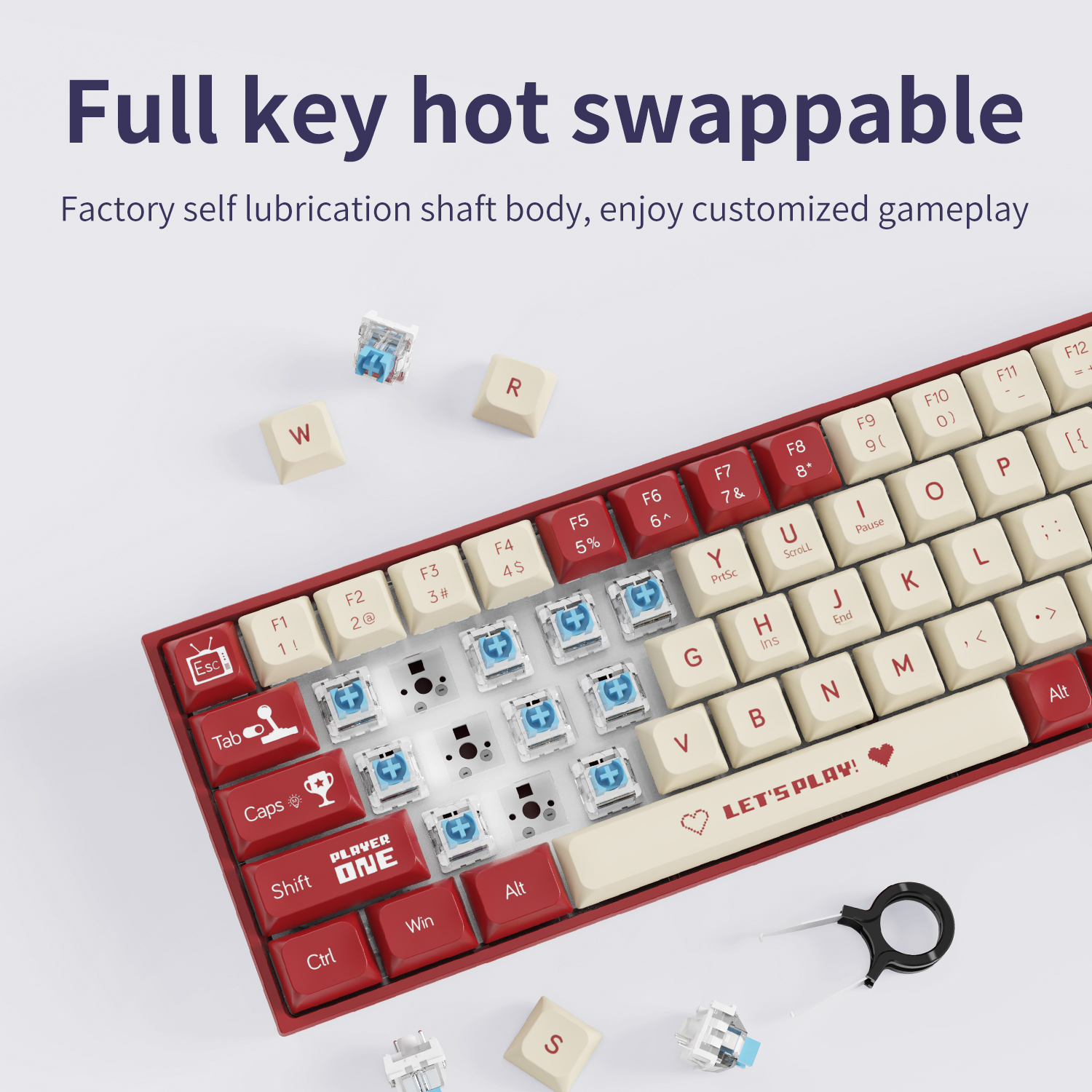 AJAZZ AK680 65% Wired Gaming M - Gaming Keyboard Blue Switches recensie en prijs
