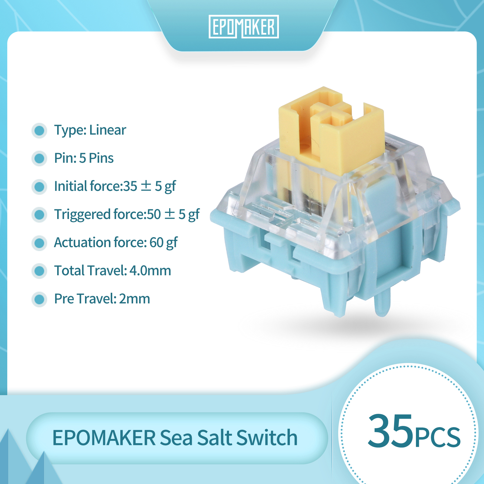 35 Pieces EPOMAKER Sea Salt Si - Gaming Keyboard Mechanical Wireless recensie en prijs
