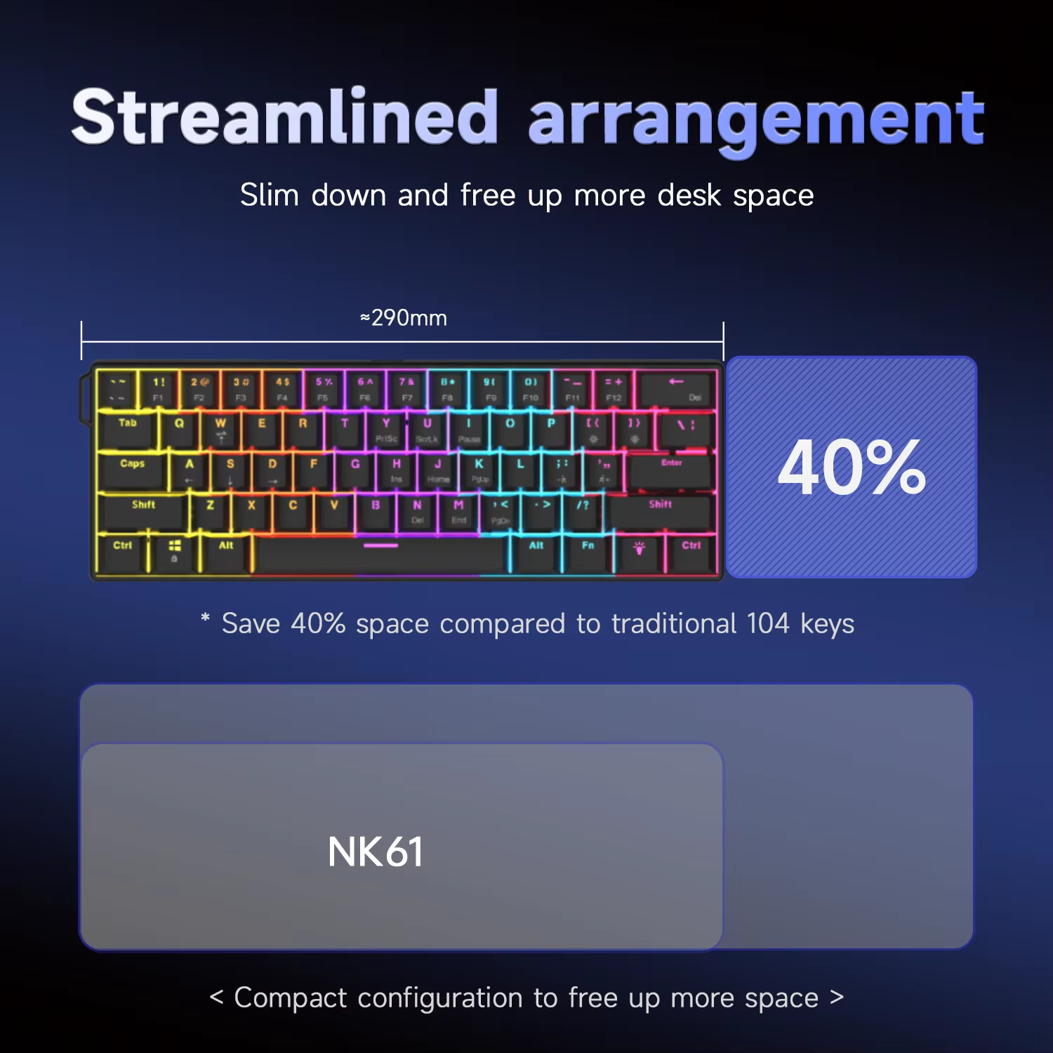 AJAZZ NK61 61-Key Red Switch W - Gaming Keyboard Non Mechanical recensie en prijs
