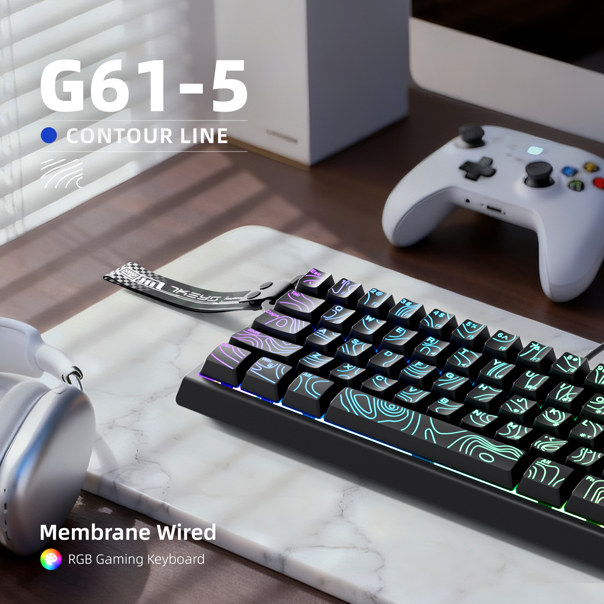 60% compact wired keyboard wit - Gaming Keyboard Blue Switches recensie en prijs