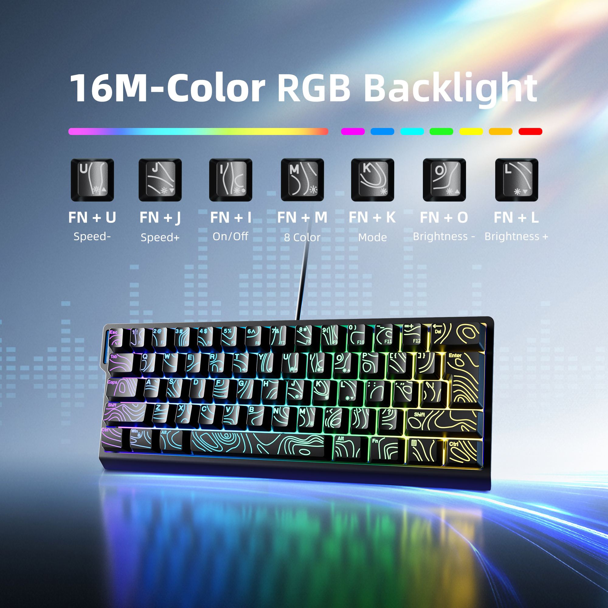 60% compact wired keyboard wit - Gaming Keyboard Blue Switches recensie en prijs