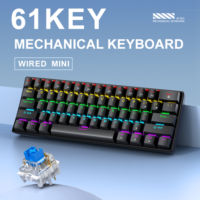 K61 Wired Mechanical Gaming Ke - Gaming Keyboard Blue Switches recensie en prijs