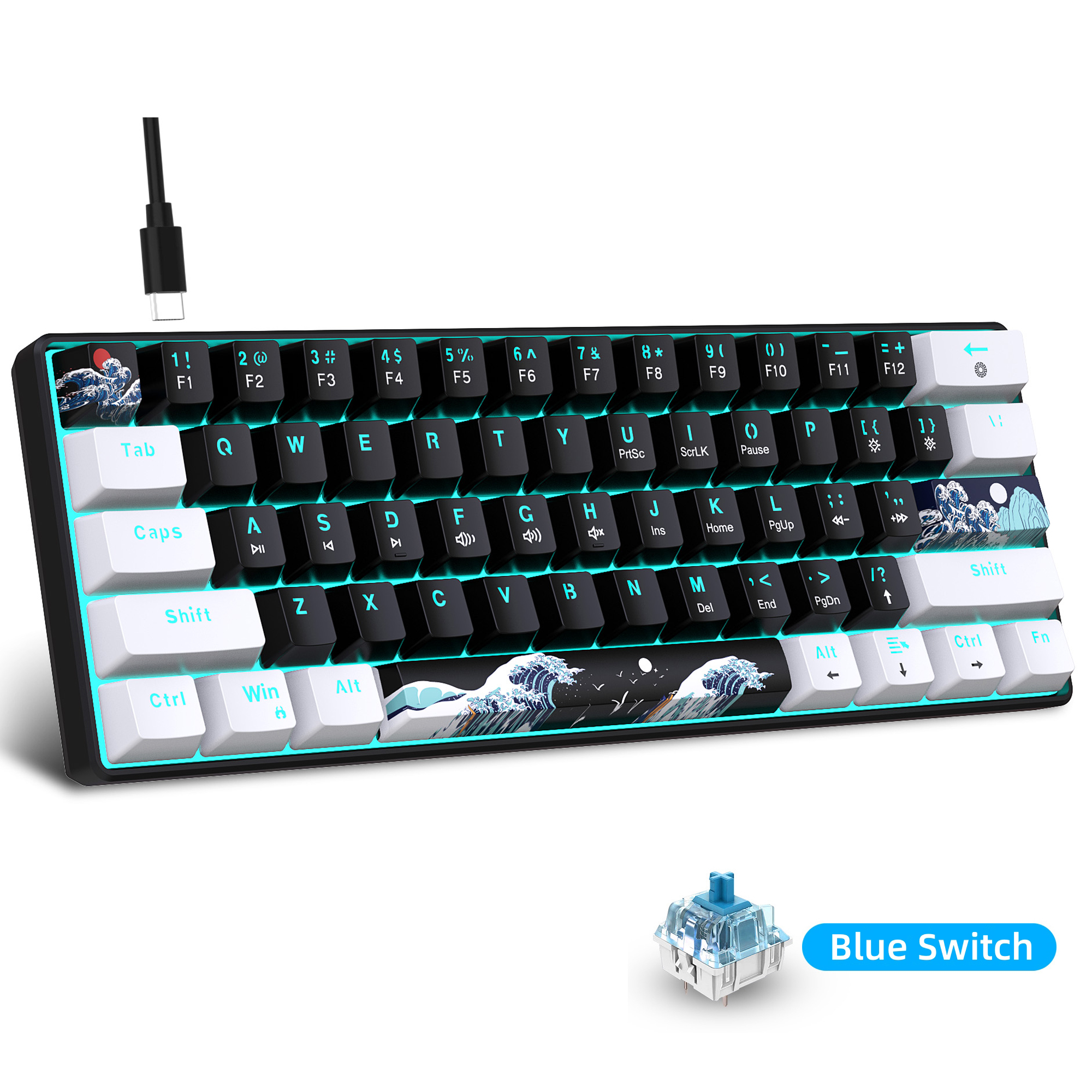 60% Mechanical Keyboard, Gamin - Gaming Keyboard Blue Switches recensie en prijs