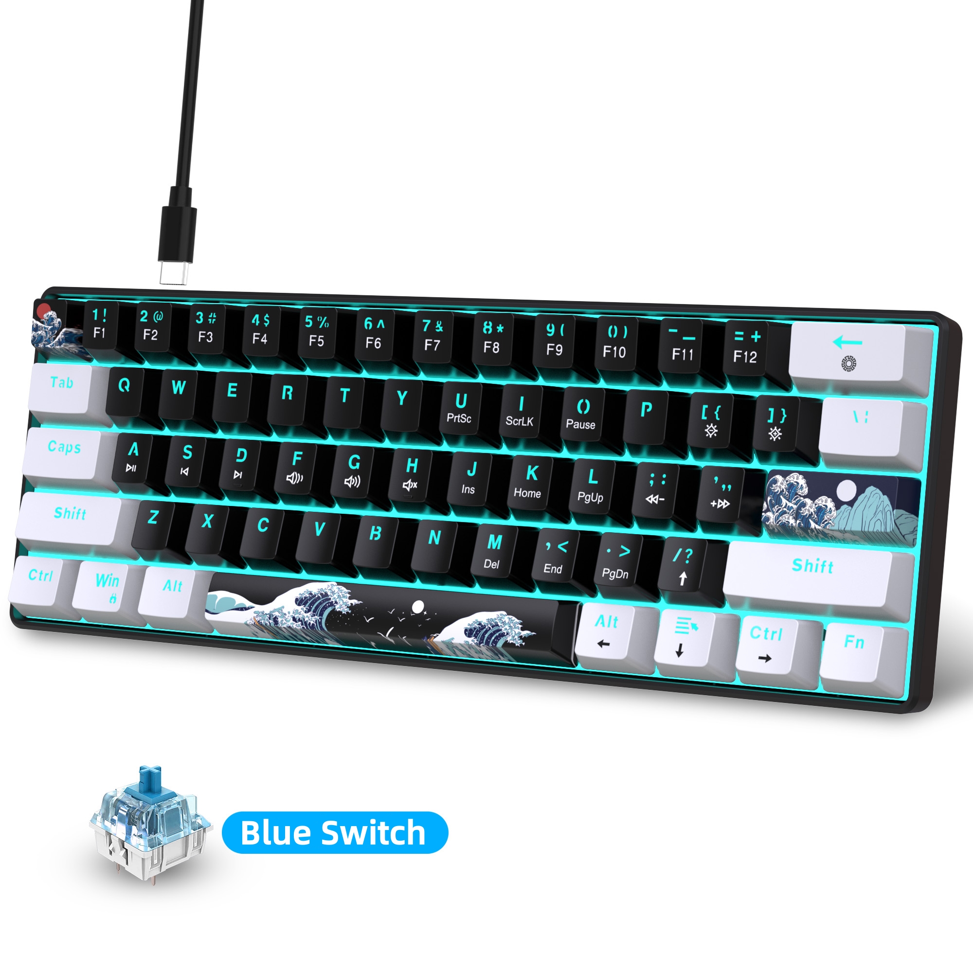 60% Mechanical Keyboard, Gamin - Gaming Keyboard Blue Switches recensie en prijs